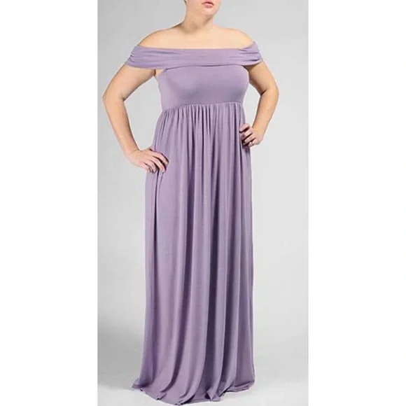 Rachel Pally Dresses | Rachel Pally Purple Lavender Off Shoulder Plus Size Maxi Dress 1x | Color: Purple | Size: 1x | Maggss79'S Closet